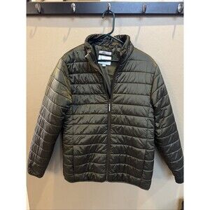 Goodfellow Men’s Medium Green Puffer Jacket Cozy Lightweight Winter Coat